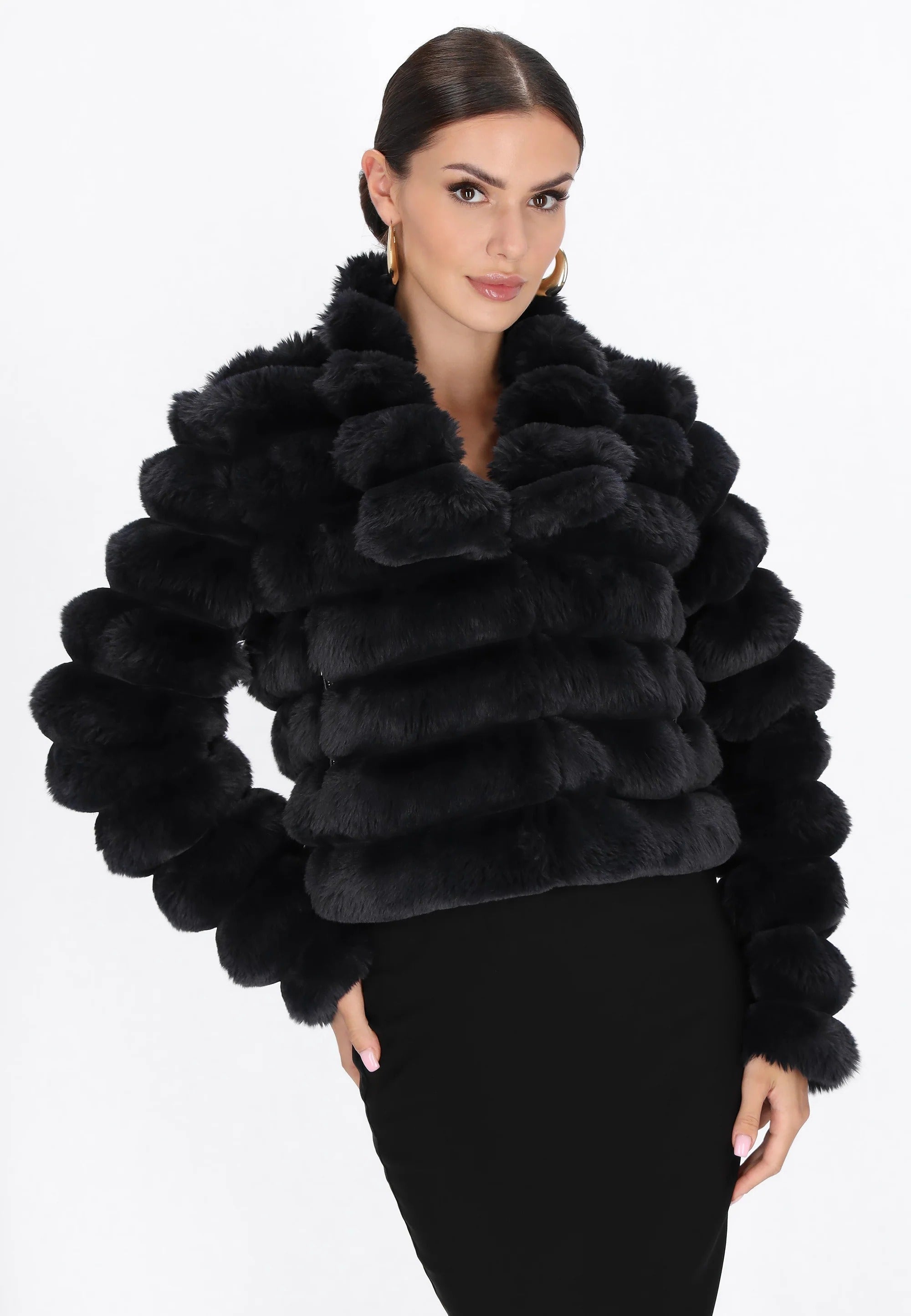 Textured short statement jacket with volume