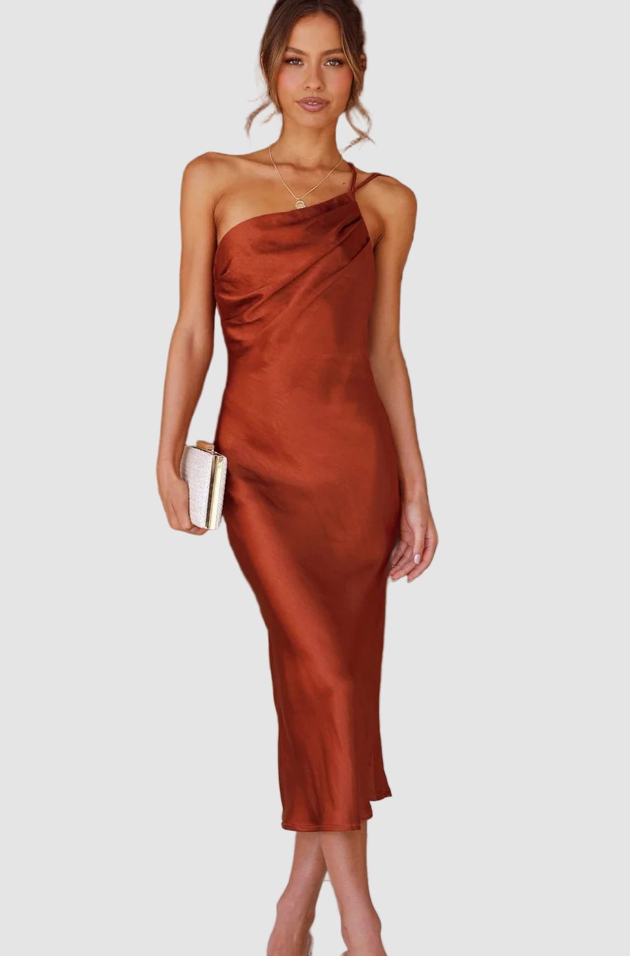 imgi 2 one shoulder straps sheath tea length wedding guest dress 2