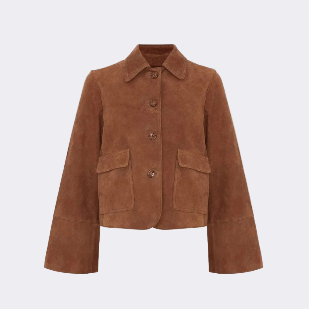 Brown short utility jacket