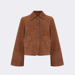 Brown short utility jacket
