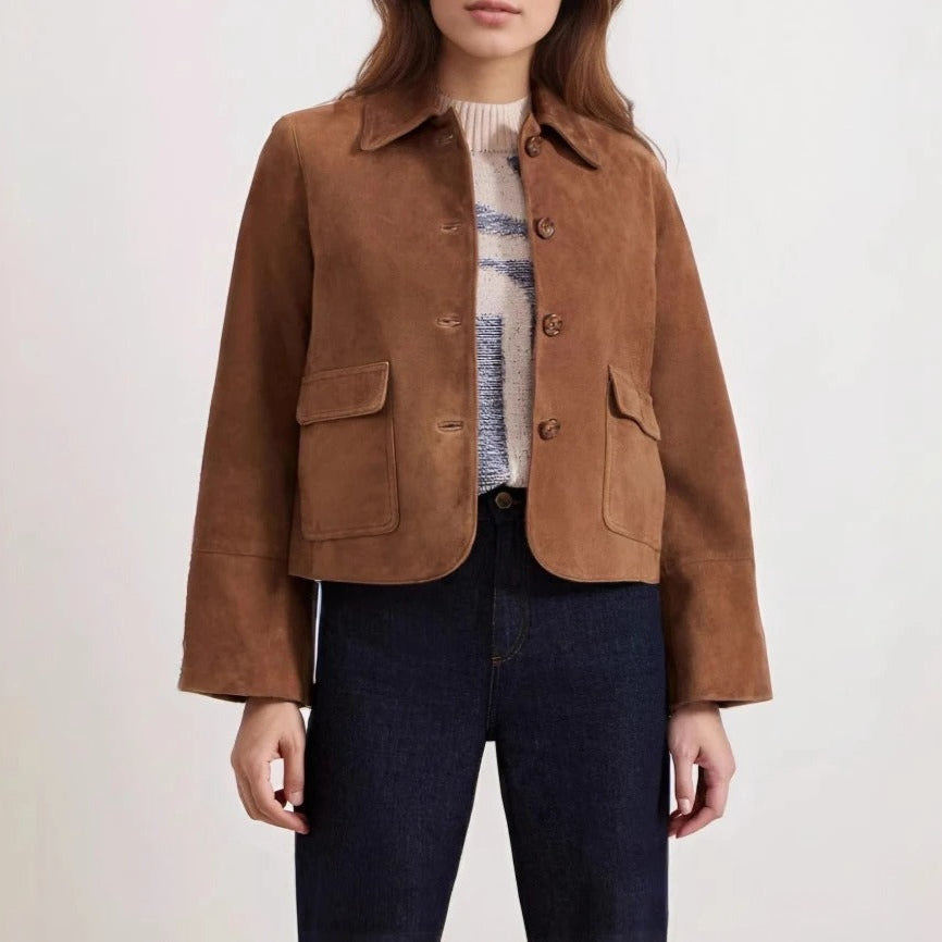 Brown short utility jacket