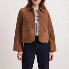 Brown short utility jacket