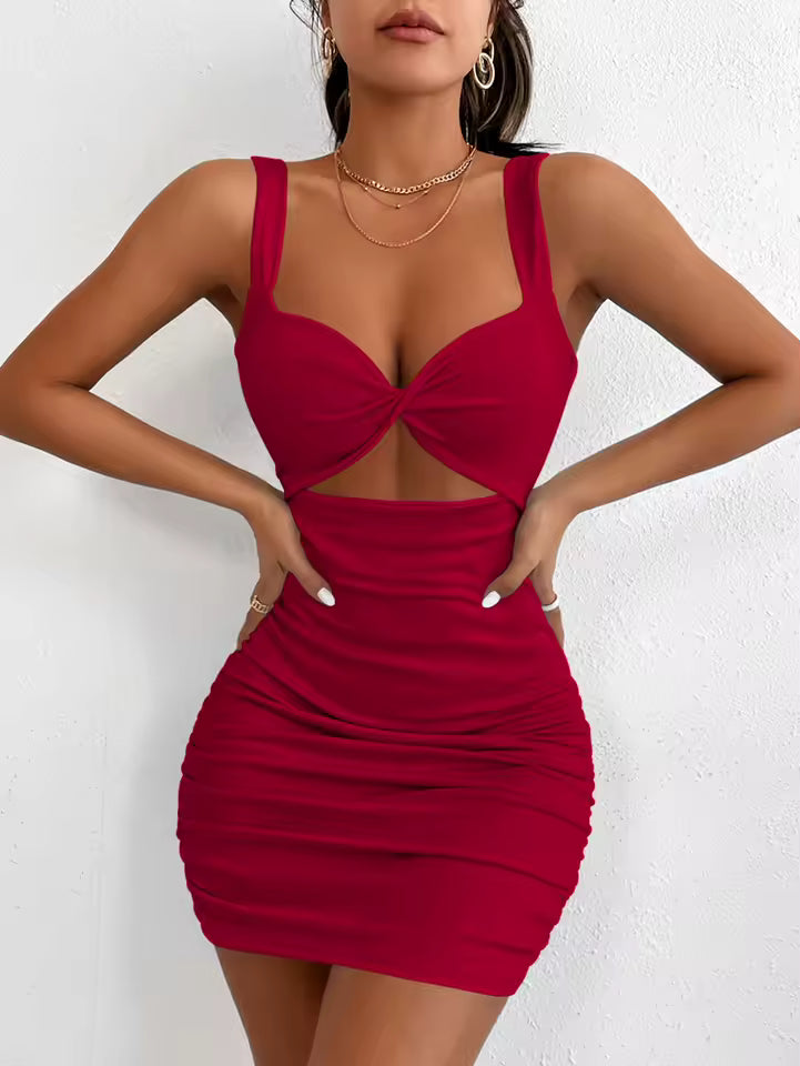 Bodycon dress with twisted details