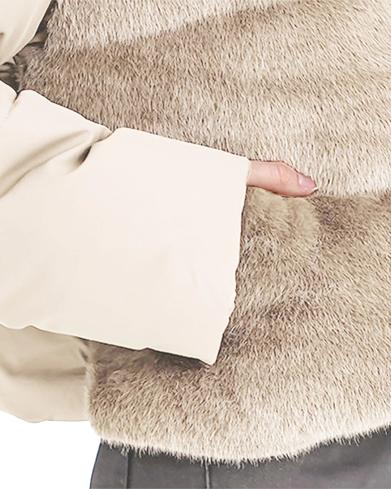 Puffer jacket with textured front, boxy short fit