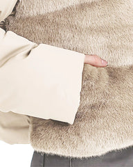 Puffer jacket with textured front, boxy short fit