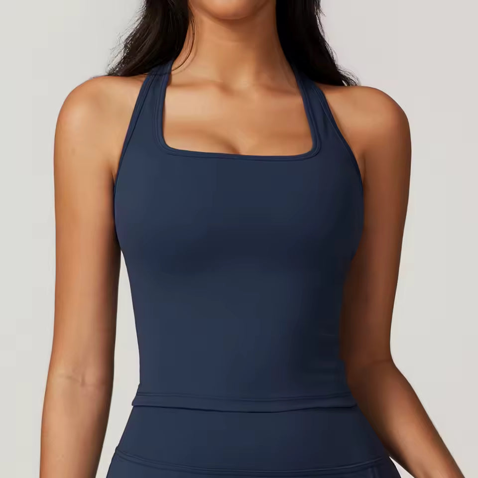 Sports top with square neck
