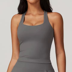 Sports top with square neck