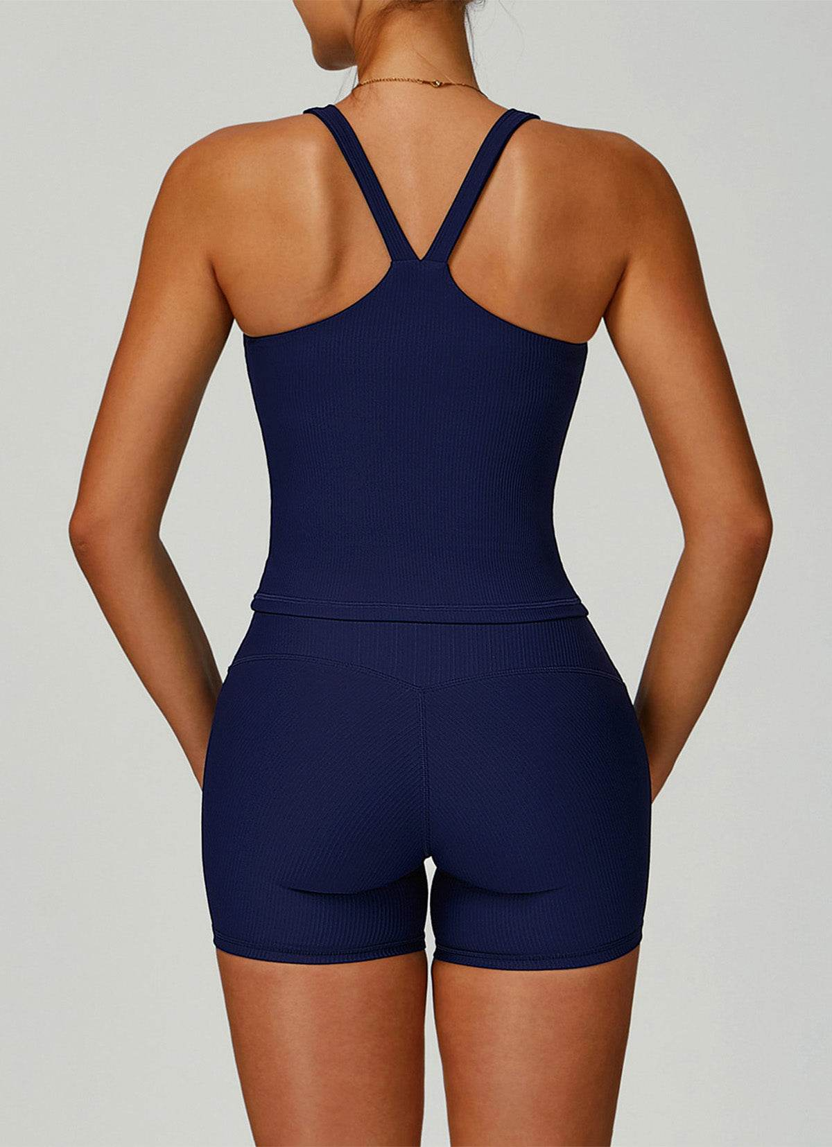 Sporty ribbed set - top and shorts