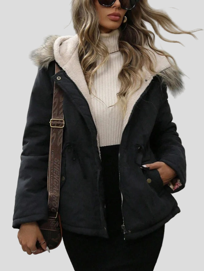 Hooded parka – soft lining, adjustable waist