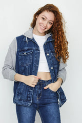 Hoodie jacket with contrast sleeves