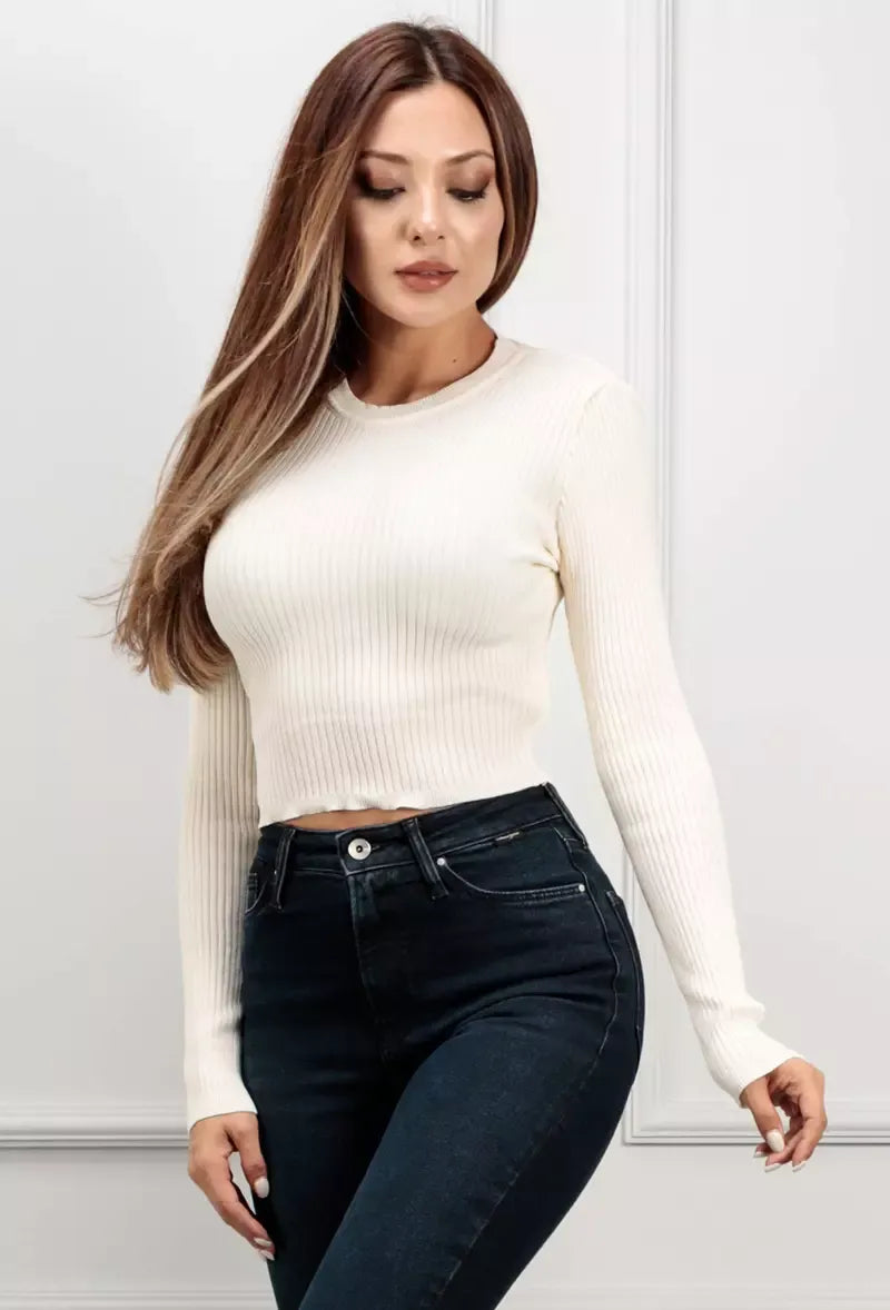 Ribbed cropped sweater