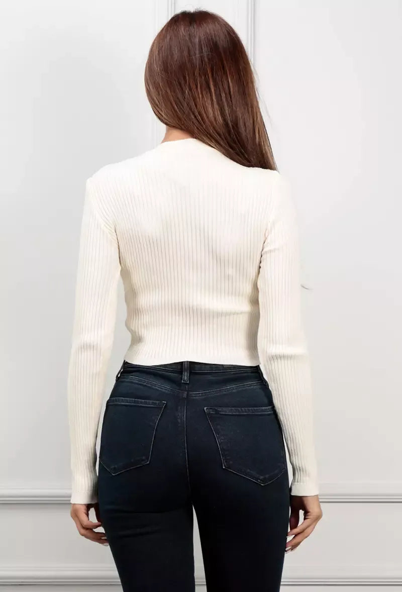 Ribbed cropped sweater