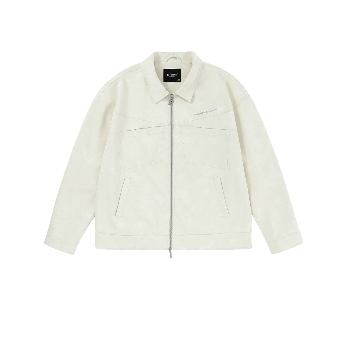 Hooded textured zip shirt jacket