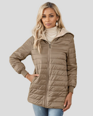 Quilted jacket with hood – soft lining, medium length
