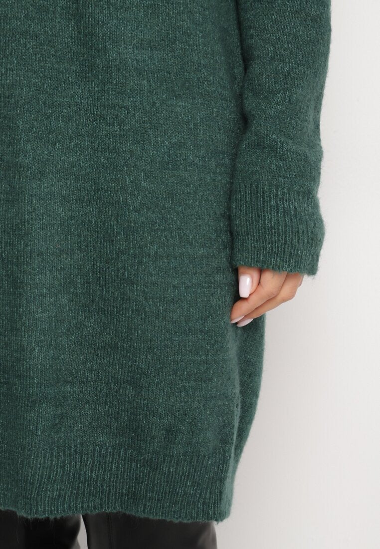 High neck knitted sweater dress