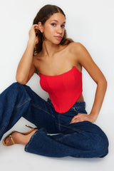 Strapless bustier top with fitted cut