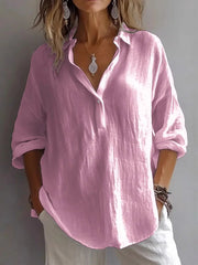 Long shirt with a relaxed fit and rolled up sleeves