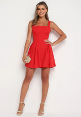 Sleeveless square neck mini dress