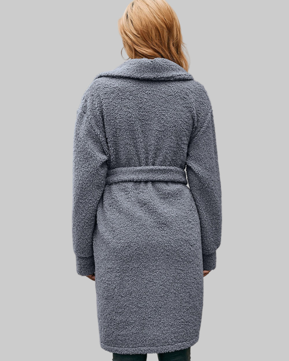 Oversize long coat with chest pockets