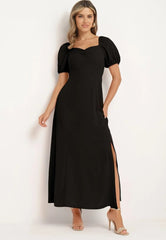 Long dress with puffed sleeves