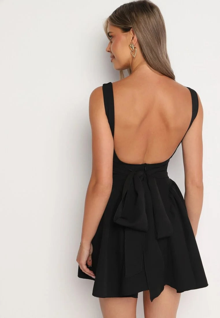 Sleeveless square neck mini dress