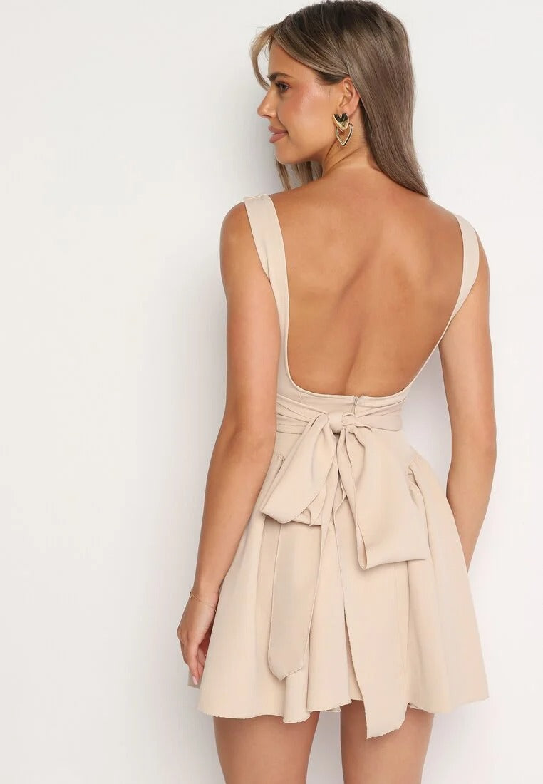 Sleeveless square neck mini dress