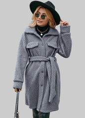 Oversize long coat with chest pockets