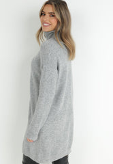 High neck knitted sweater dress