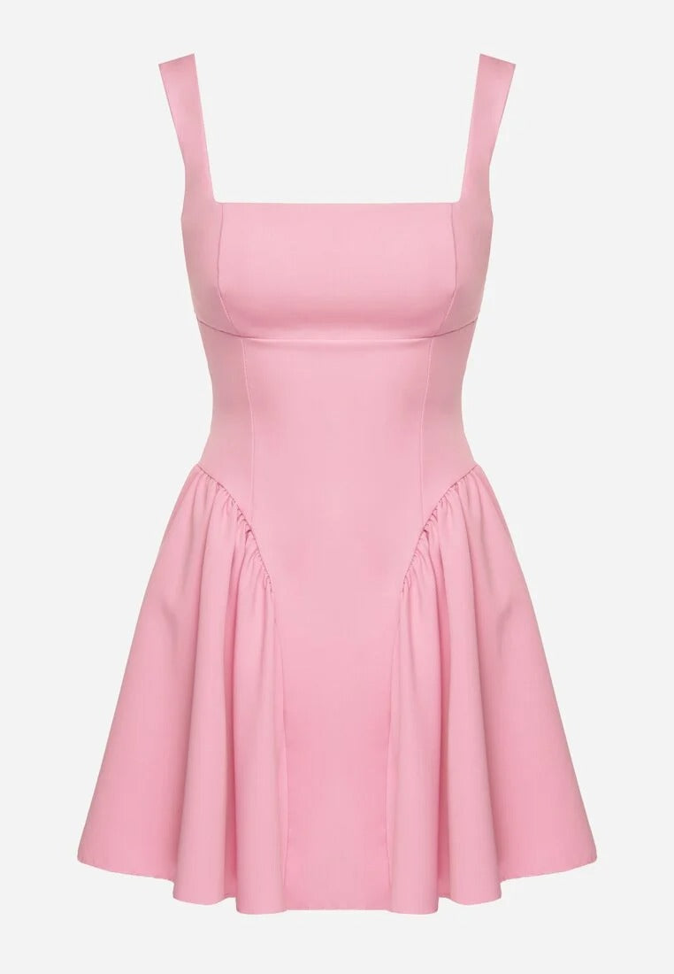 Sleeveless square neck mini dress