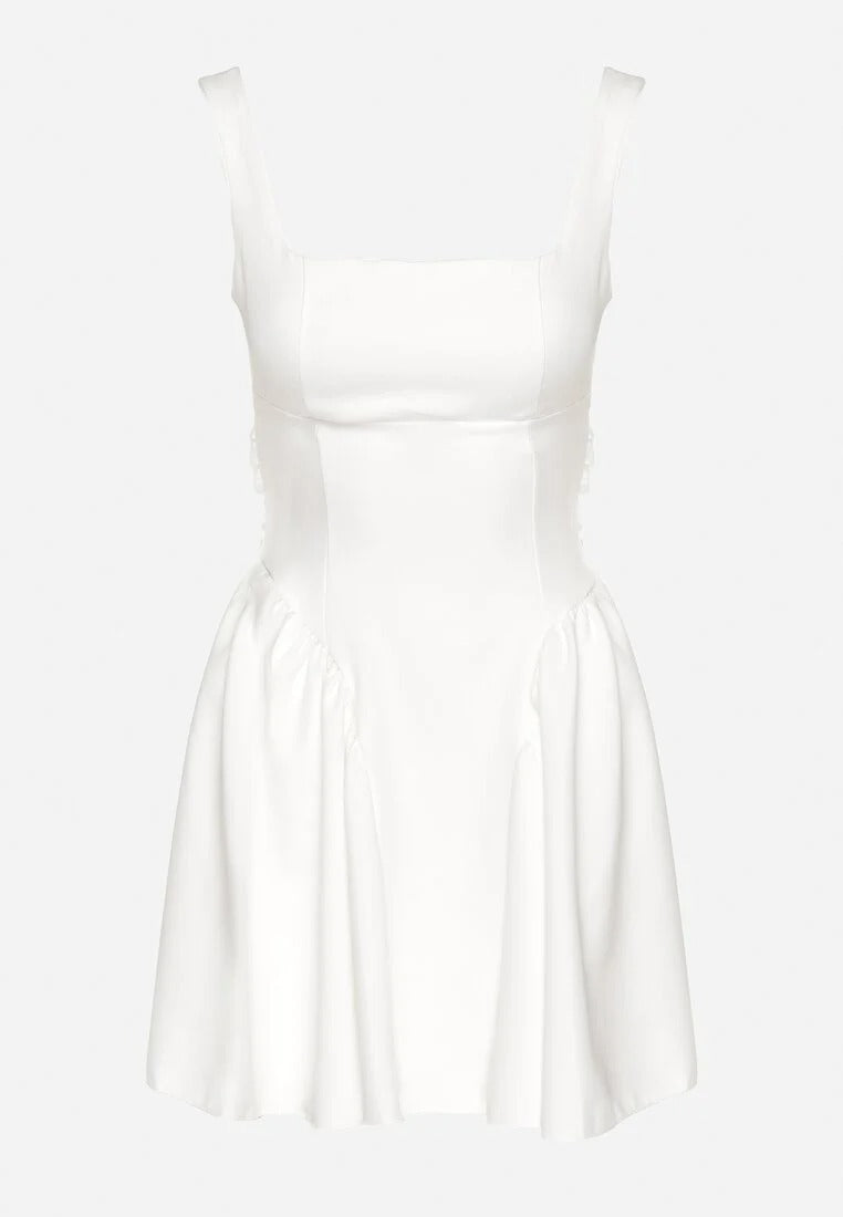 Sleeveless square neck mini dress