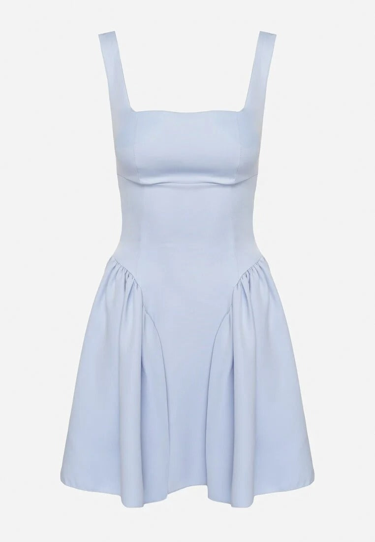 Sleeveless square neck mini dress