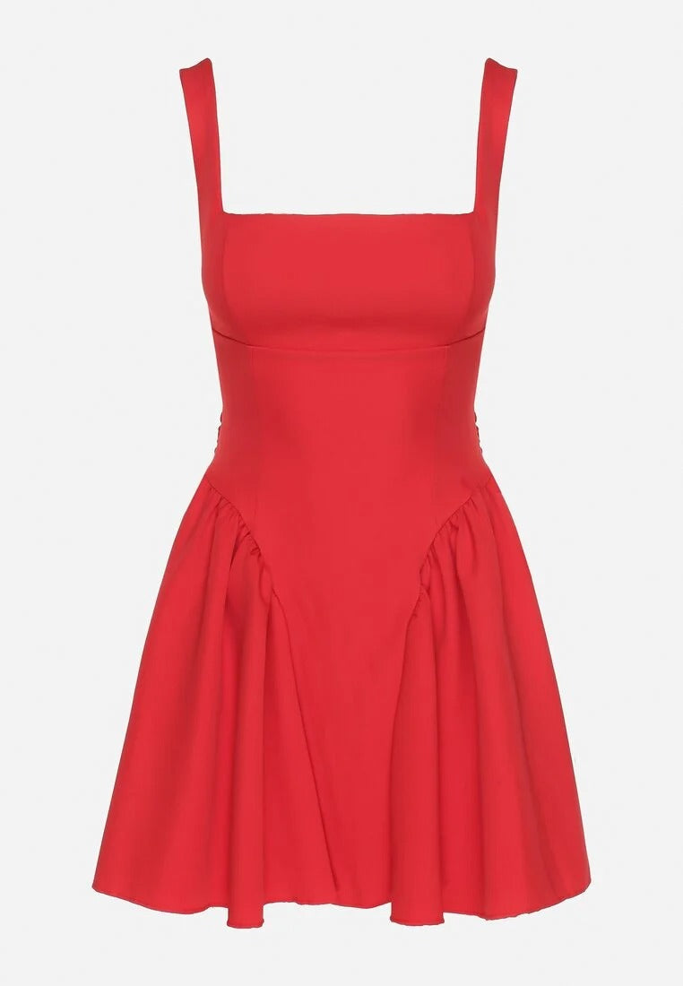 Sleeveless square neck mini dress