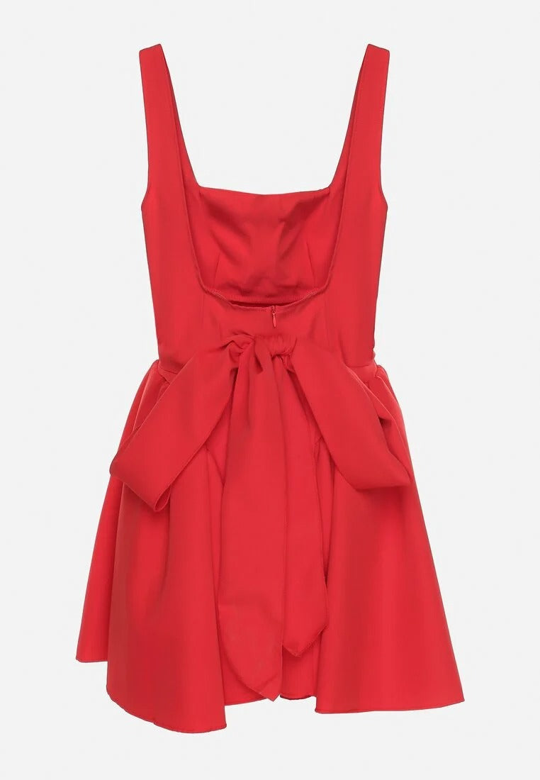 Sleeveless square neck mini dress