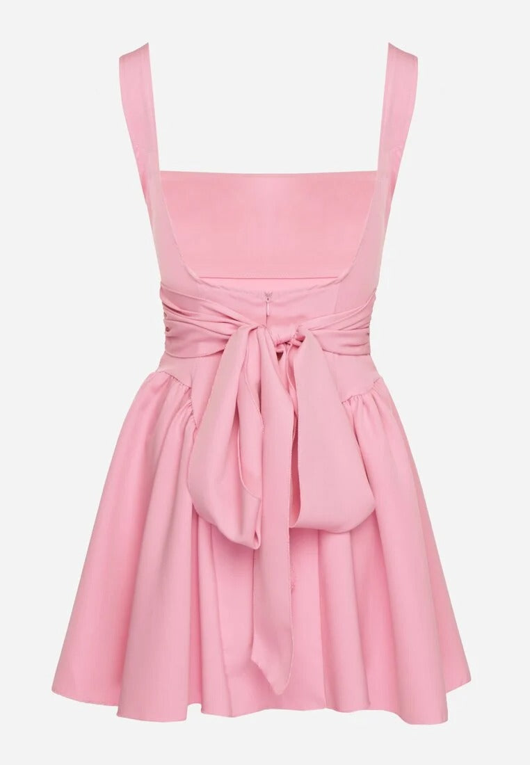 Sleeveless square neck mini dress