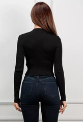 Ribbed cropped sweater