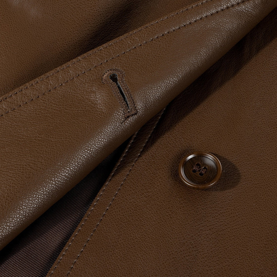 Long casual coat with button closure