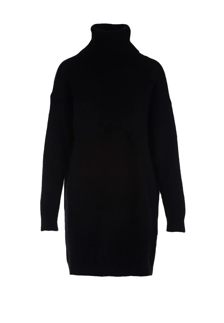 High neck knitted sweater dress