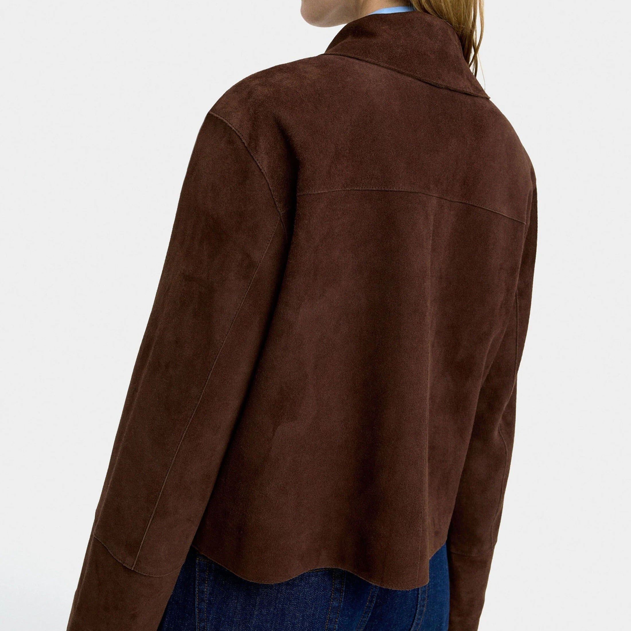 Short boxy jacket with patch pockets