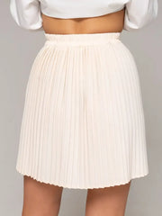 Cream pleated skirt