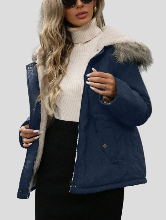 Hooded parka – soft lining, adjustable waist