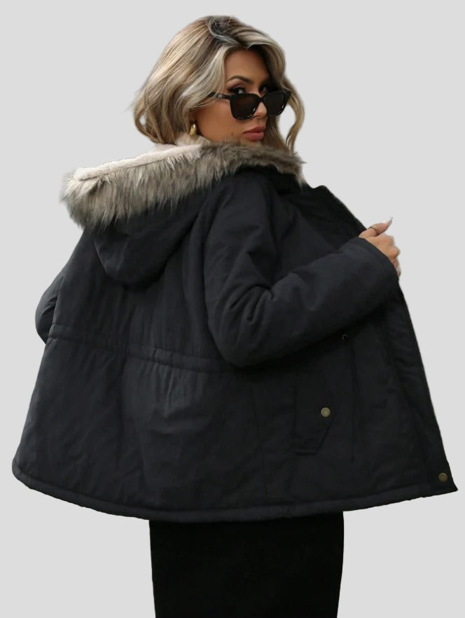 Hooded parka – soft lining, adjustable waist