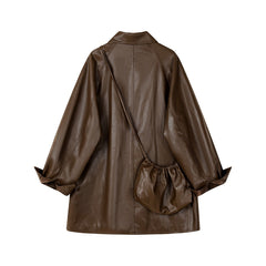 Long casual coat with button closure