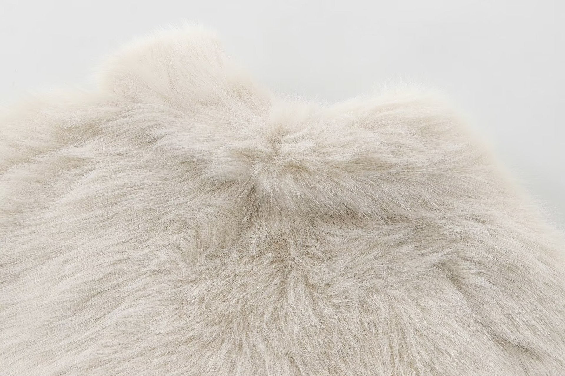 Plush short jacket with oversized collar