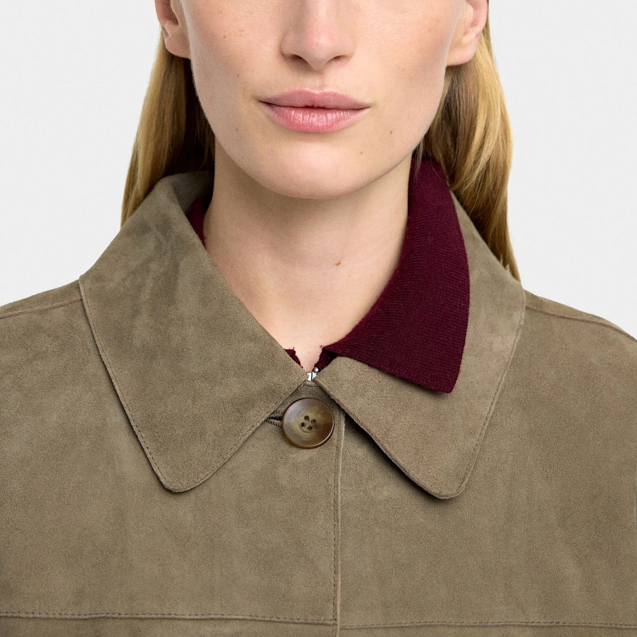 Short boxy jacket with patch pockets