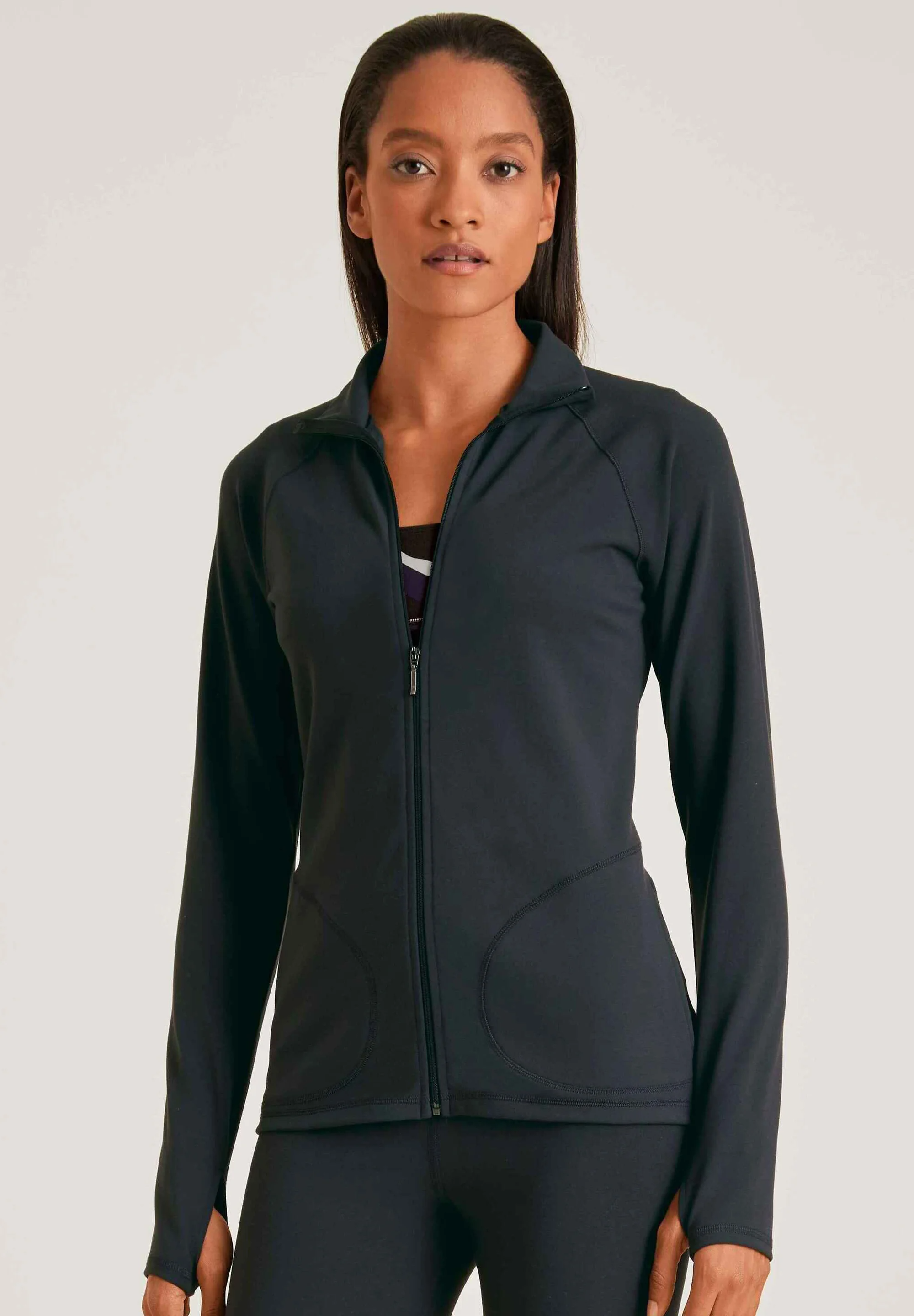 Black sports vest with zipper