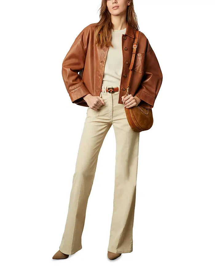 Brown oversized shirt jacket