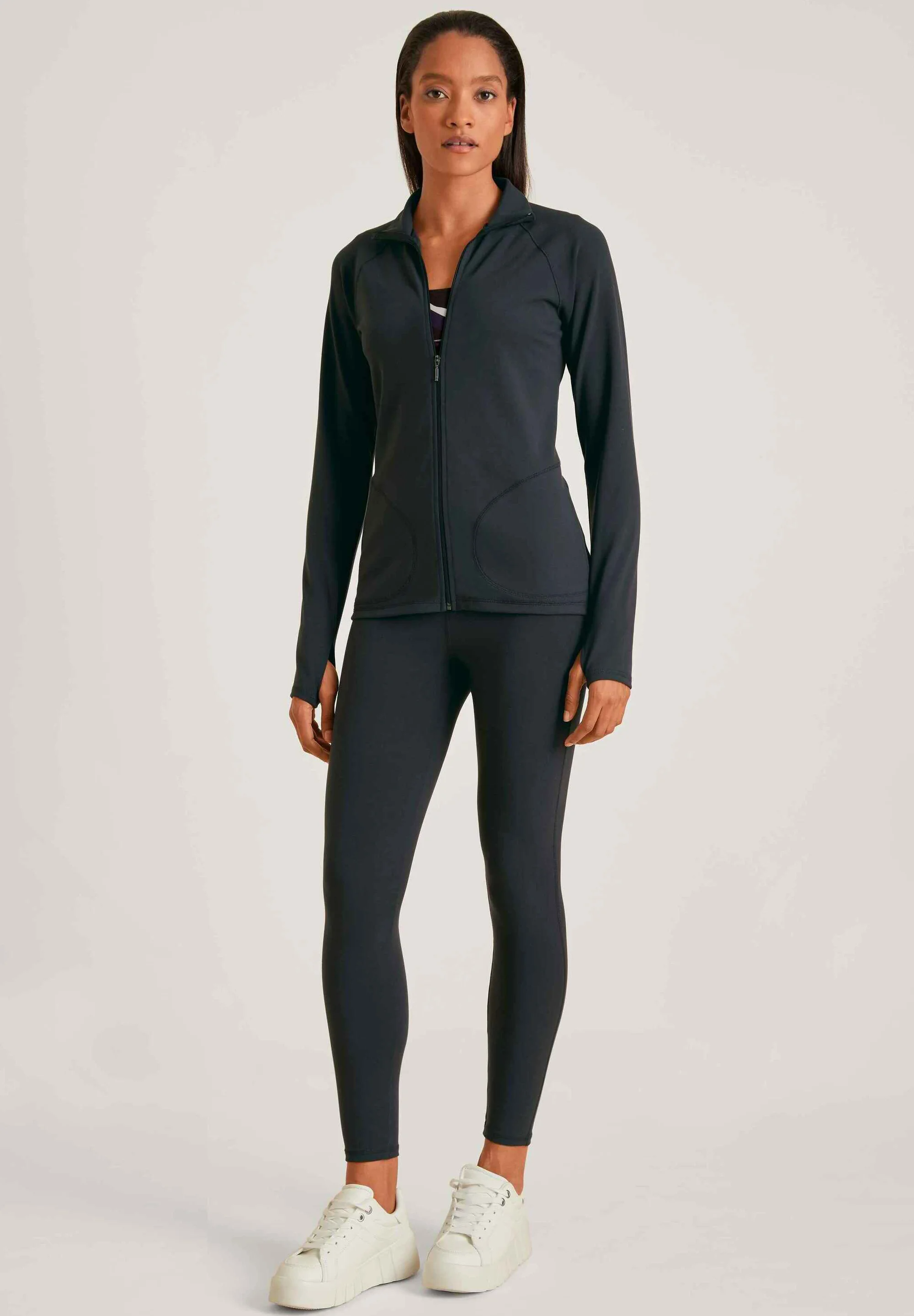 Black sports vest with zipper