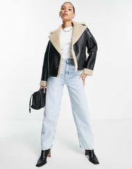 Black short jacket with contrast trim