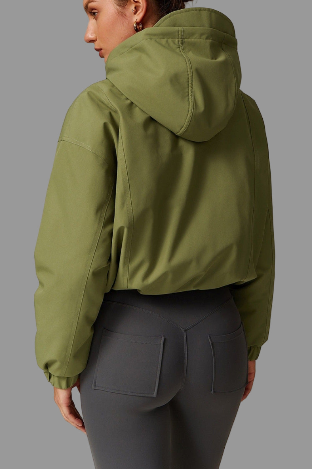 Cropped hooded windbreaker