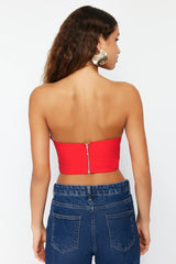 Strapless bustier top with fitted cut